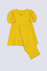 Yellow Floral Girl's Co-Ord Set